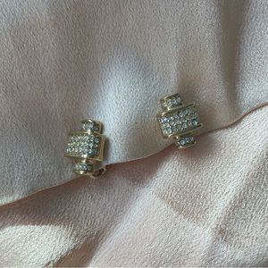 Vintage Christian Dior Clip on earrings with crystal rhinestone